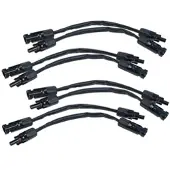 Revolt 8er-Set flache Solarkabel-Fensterdurchführungen, MC4-kompatibel, 35 cm