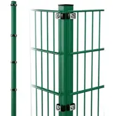 Voss.garden Doppelstabmattenzaun Eck-Zaunpfosten + Klemmen, 260cm, grün, zum Einbetonieren