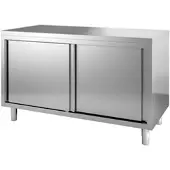 CombiSteel Arbeitsschrank mit 2 Schiebetüren aus Edelstahl 1600x600x850mm