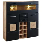 Innostyle Highboard Sonate Schwarz/Eichefarben