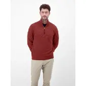 Lerros Herren-Troyer mit Jacquardmuster - Maple Red - XXXL