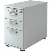 Hammerbacher SC40 Standcontainer lichtgrau 4 Auszüge Stahl-Relinggriff silber 42,8 x 80,0 x 72,0 - 76,0 cm