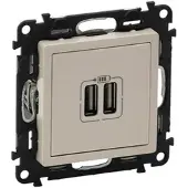 Legrand LegrandValena Life, USB-Ladedose, 2-fach (mandelweiß)