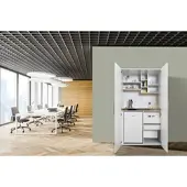 Respekta Küche Büroküche Miniküche Singleküche Weiß Peter 104 cm, mit Glaskeramikkochfeld, ohne Mikrowelle, SKWWCS