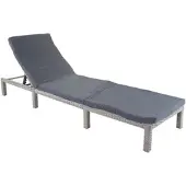 Mendler Poly-Rattan Sonnenliege HWC-A51, Relaxliege Gartenliege Liege Basic grau, Kissen dunkelgrau