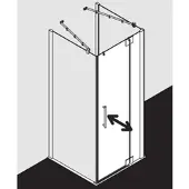 Kermi Pasa XP Pendeltür 1-fl. Festfeld für Seitenwand PX1WR080201AK 80x200cm, silber mattglanz, ESG klar, rechts, auf Duschwanne