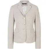 Fadenmeister Berlin Fischgrat-Jersey-Blazer Reverskragen beige