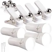 Lunartec 4er-Set 3in1-Akku-Wand-, Klemm- und Taschenlampe, mit 3 Modi, weiß