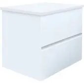 SAT B-WayBadezimmerschrank Mit Abdeckplatte 59x50x45 cm weiß glanz BWAY260WDESK