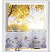 Weckbrodt Scheibengardine "Silvan" Schlaufen 1 Stk. tlg. Bistro, Voile, bedruckt, transparent, HxB 45x120cm, Gardine, Store
