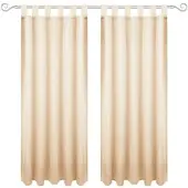 Bestgoodies Dekoschal Ellen Schlaufen Blickdicht 2er Pack 140 cm x 245 cm Beige