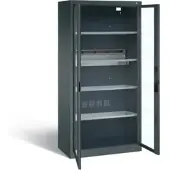 C+P Akkuladeschrank Basic mit Sichtfenster aus Acrylglas, H 1950 x B 930 x T 500 mm, Anthrazit