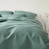 Elegante Halbleinen Bettwäsche Breezee salbei 100x135 cm + 40x60 cm - grün