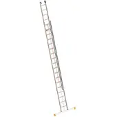 Layher Seilzugleiter TOPIC 18 Sprossen, Aluminiumleiter 2x18 Sprossen, zweiteilig, a...
