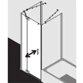 Kermi Filia XP Pendeltür 1-flügelig mit Festfeld FX1WL14020VUK 140 x 200 cm, silber hochglanz, ESG SR Opaco, links, auf Duschwanne