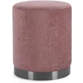 Bizzotto Hocker Ernestine aus Stoff, modern gepolstert, rund, Altrosa, weiche Textur, für Dein Zuhause