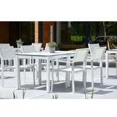 Jan Kurtz Outdoor Tisch Quadrat Hpl-Schichtstoff weiß / weiß 80x50