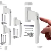 Stahlia Abschließbare Fenstergriffe ergonomisch Aluminium 4 Stück