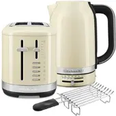 KitchenAid Wasserkocher 5KEK1701 + Toaster 5KMT2109 Creme im Set