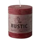 Papstar Rustic Tischkerze, durchgefärbt 95781 , 1 Karton = 6 Stück, bordeaux