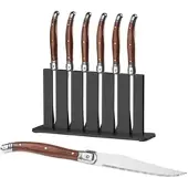 Autre 6er-Set Laguiole-Steakmesser mit Pakkaholz-Griff und Messerständer