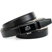 Anthoni Crown Ledergürtel , Damen, Gr. 100, schwarz, Leder, unifarben, Gürtel Ledergürtel, Glänzende Schließe mit Wappen