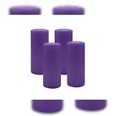 Kopschitz Kerzen 4er Set Stumpenkerzen/Adventskranzkerzen Lila Ø 70 x 180 mm