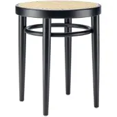 Thonet - 214 RH Hocker, Rohrgeflecht mit Kunststoffstützgewebe / Buche schwarz (TP 29)