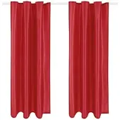 Arsvita 2er Pack Gardine Blickdicht Alessia mit Universalband 140x175cm rot