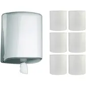 JM Metzger 1 Rollenhandtuchspender Jofel Azur Midi Box Weiß + 6 Handtuchrollen