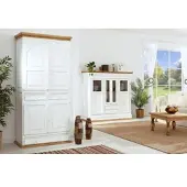 1a Direktimport Wohnzimmerschrank MEXICO Weiß Honig - Landhausstil - Pinie Massivholzmöbel
