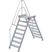 Euroline 512 Überstieg 60° 800mm Stufenbreite 2x8 Stufen Alu gerieft