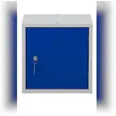 Proregal Würfelschrank Monkey | HxBxT 38x38x38 cm | Zylinderschloss | Grau-Blau