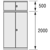 Bito Flügeltüren B 1300 mm x H 2500 mm, lichtgrau
