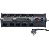 Revolt 10-fach-Steckdosenleiste mit Überspannungsschutz und USB-Ladefunktion