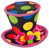 Buttinette Mini-Zylinder "Harlekin", schwarz/bunt