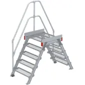 Euroline 512 Überstieg 60° 800mm Stufenbreite 2x5 Stufen Stahl Gitterrost