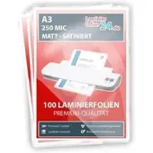 Laminierfolien24 Laminierfolien A3, 2 x 250 Mic, matt