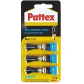 Pattex Sekundenkleber Mini Trio 3x1g PSMT1 Packung mit 12 Stück