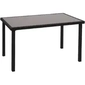Proregal Tisch Poly-Rattan 71x120x75cm Schwarz Gartentisch Balkontisch