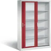 C+P Schiebetürenschrank Acurado, H1950xB1200xT400mm, Front Rubinrot, Korpus Lichtgrau (2049-055)