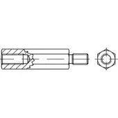 Industrial Quality Supplies Sechskantabstandsbolzen R 88086 M 5 x 80/ 10 Innen/Außengew. Stahl gal Zn