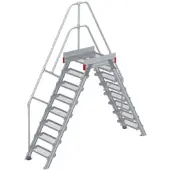 Euroline 512 Überstieg 60° 600mm Stufenbreite 2x8 Stufen Stahl Gitterrost