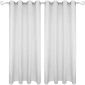 Bestgoodies Dekoschal Ellen Ösen Blickdicht 2er Pack - 140x175 cm Hellgrau