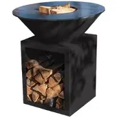 Grill'Chic brasero classique acier 83 noir double cuve