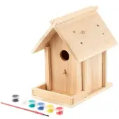 ROYAL GARDINEER Nistkasten-Bausatz aus Echtholz, mit Balkon und 6-teiligem Farben-Set