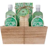 Accentra Geschenkset Badeset Pflegeset Wellness Aloe Vera 6-teiliges in Holzbox 1 St