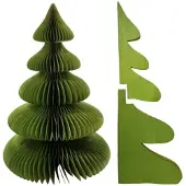 HOFF Weihnachtsbaum Honeycomb Ø 100 cm – Grüner Papier-Dekobaum, faltbar