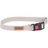 Amiplay Verstellbares Halsband mit Schloss Baumwolle XL Beige