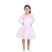 Buttinette Kinderkleid "Hase", rosa/weiß